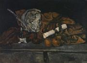 Paul Cezanne Cezanne's Accessories still life with philippe solari's Medallion Sweden oil painting reproduction